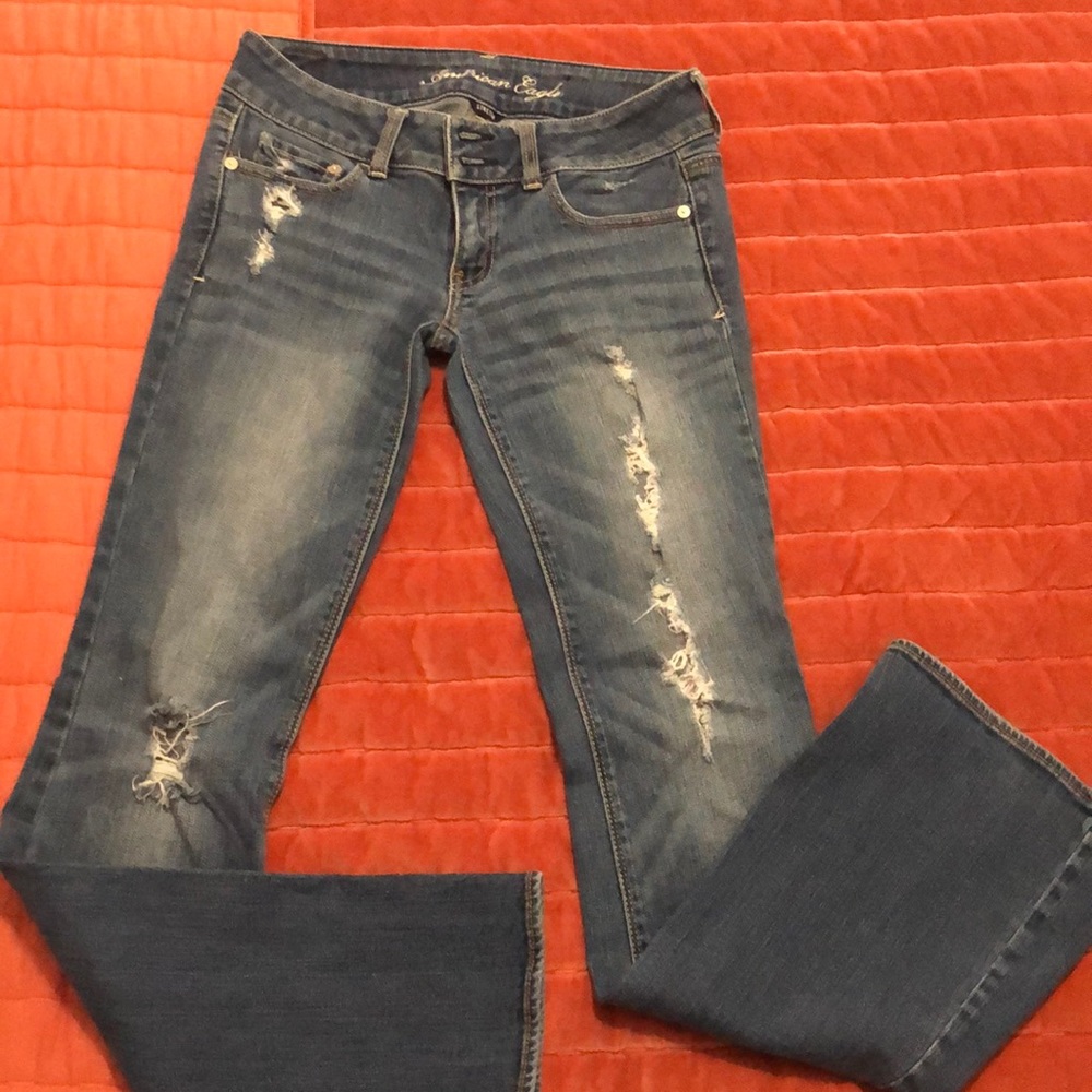 Boot cut low rise jeans